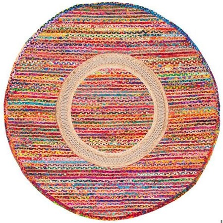 Safavieh 5 x 7 ft. Hand Loomed Contemporary Braided Oval RugPink & Sage BRD265U-5OV